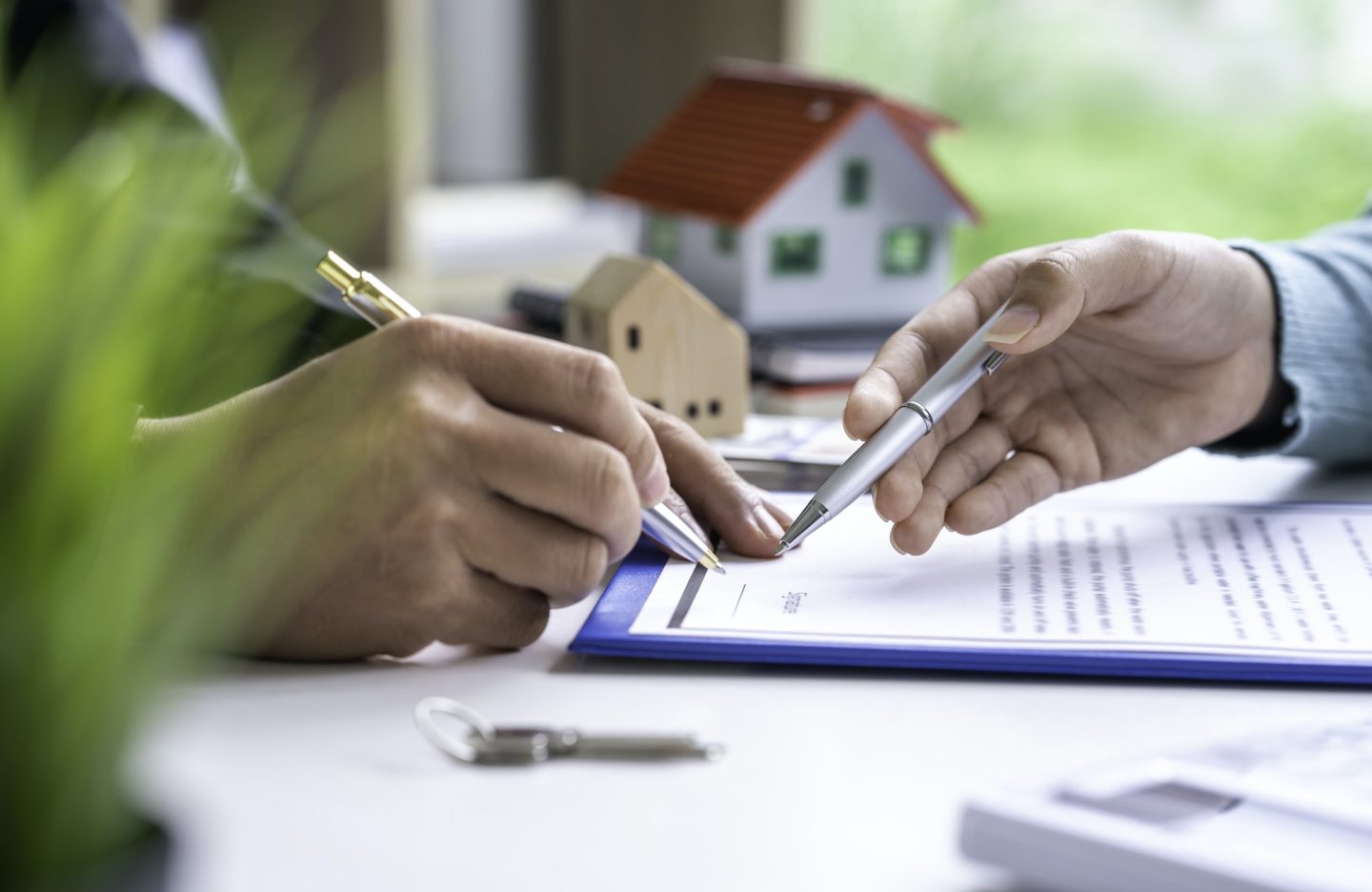 Sale purchase contract to buy a house, Customer sending money buying home loan and giving keys from